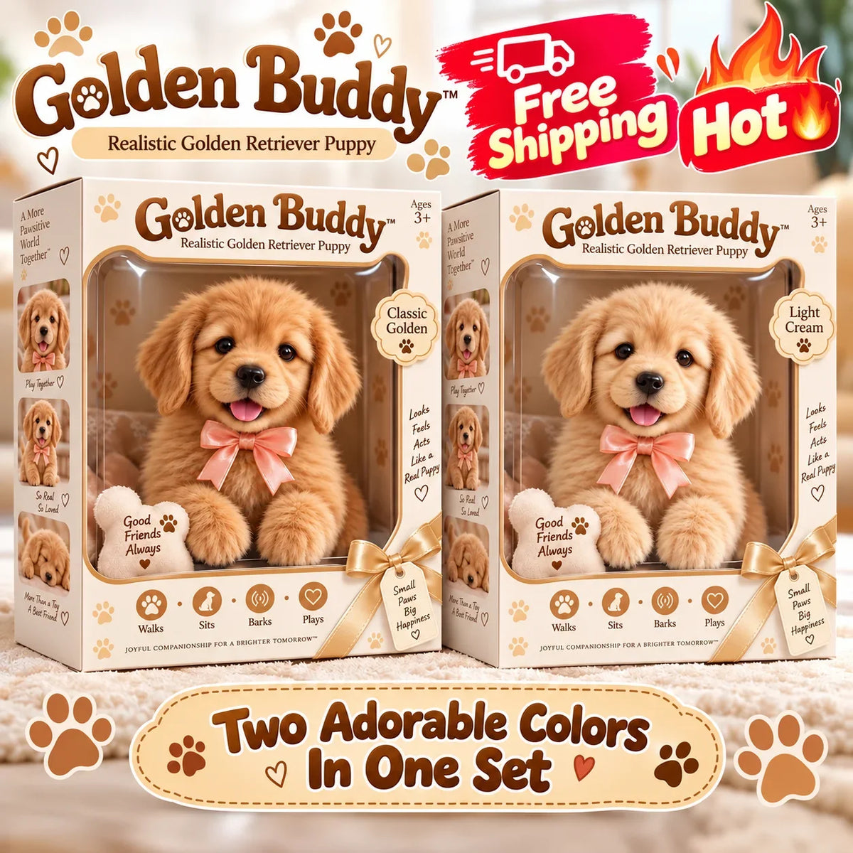 🎄54% OFF🐕🐾 Golden Buddy™ Realistic Golden Retriever Puppy
